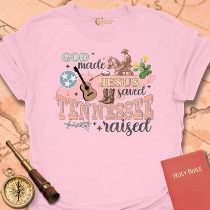 God Made Tennessee Raised T-Shirt