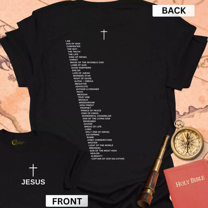 Names of Jesus Tower (front & back) T-Shirt