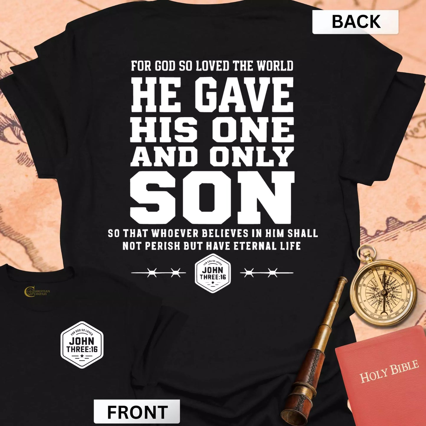 John 3:16 (front & back) T-Shirt