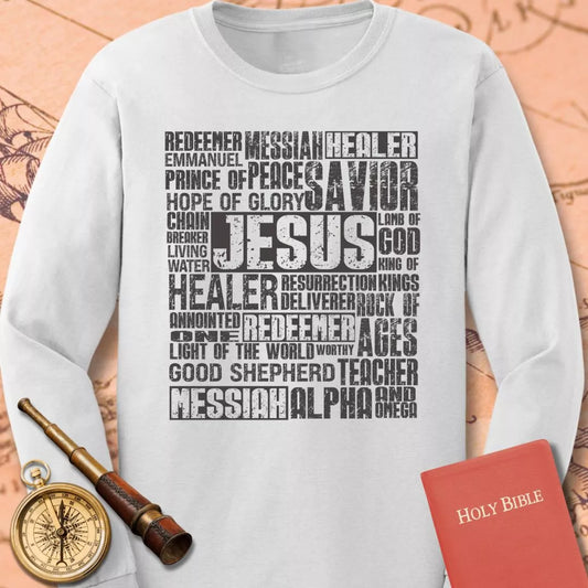 Names of Jesus Collage Long Sleeve Tee