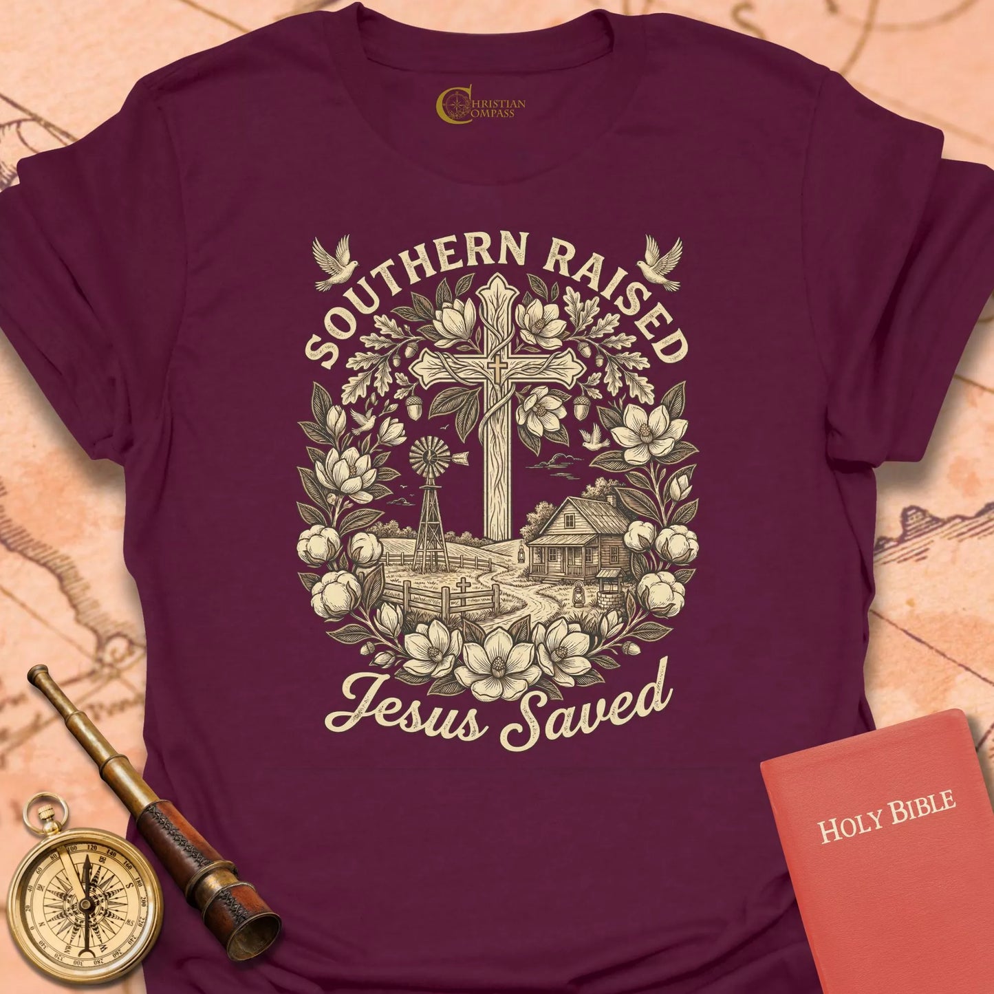 Southern Raised Jesus Saved T-Shirt
