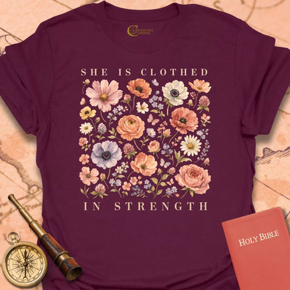She is Clothed in Strength T-Shirt
