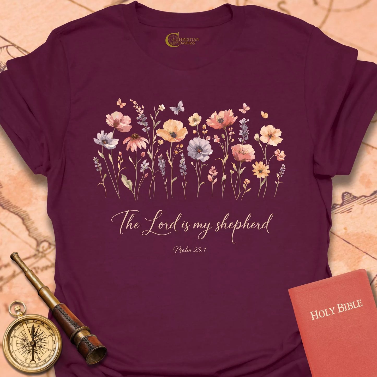 Lord is My Shepherd Wildflowers T-Shirt