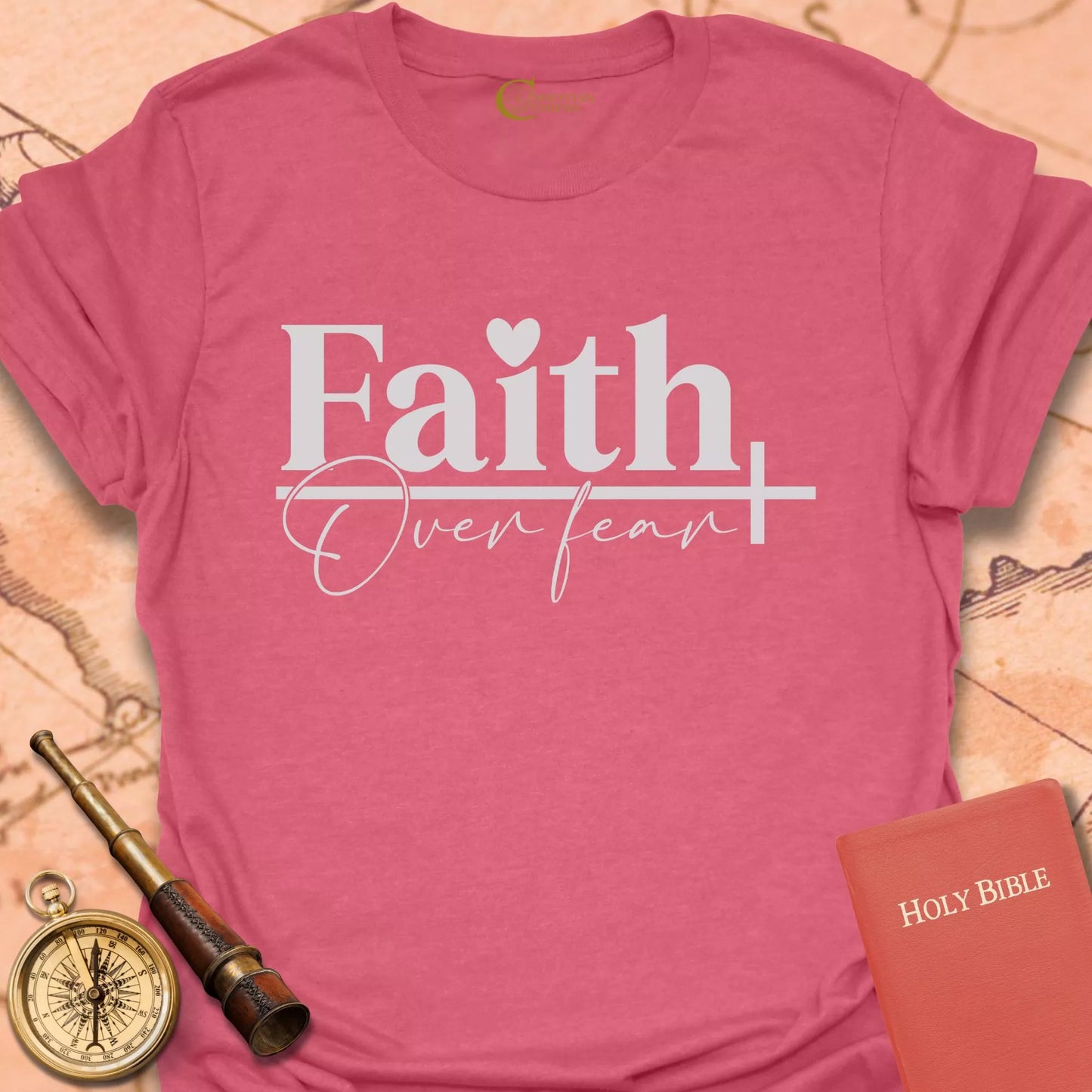 Faith Over Fear Heart T-Shirt