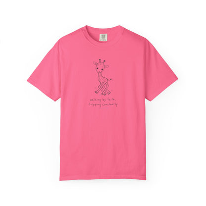 Walking by Faith, Tripping Constantly - Giraffe Doodle Premium T-shirt