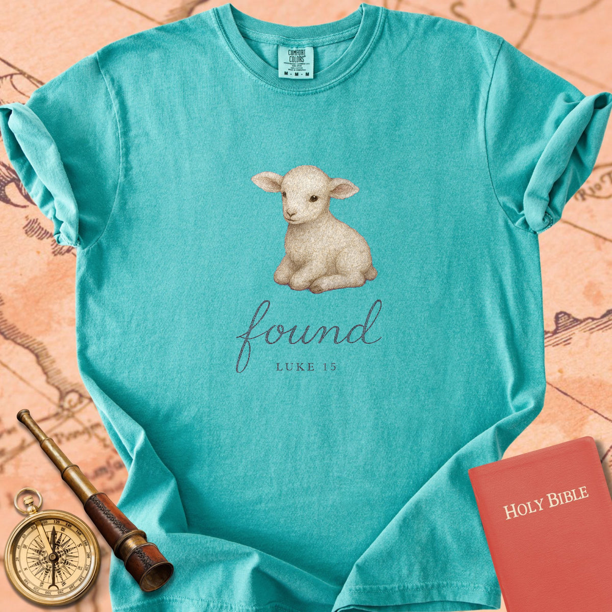 Found — Little Lamb (Luke 15) Premium T-shirt — Seafoam Comfort Colors