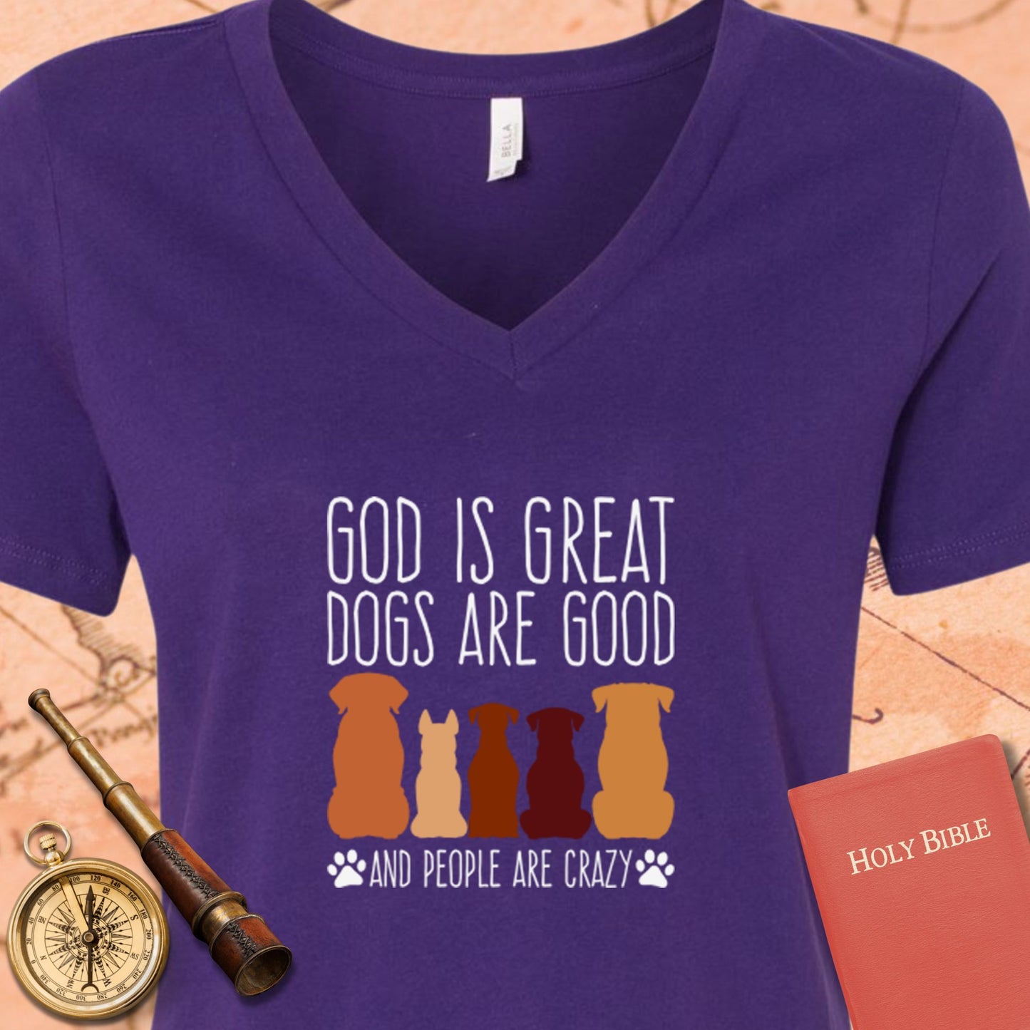 God is Great Dogs V-Neck Tee