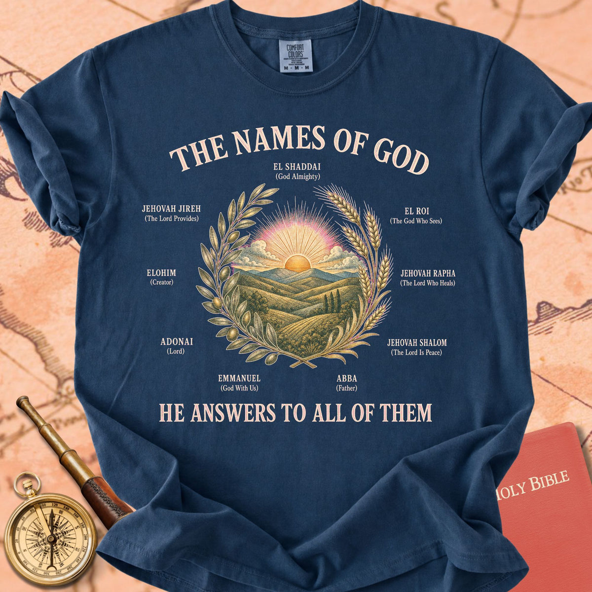 The Names of God — "He Answers to All of Them" | Hebrew Names of God Premium T-shirt