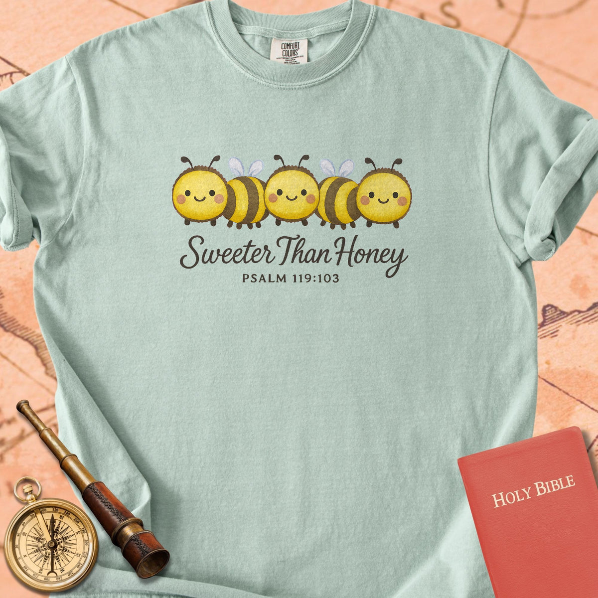 Sweeter Than Honey — Cute Bees Premium T-shirt — Bay Comfort Colors