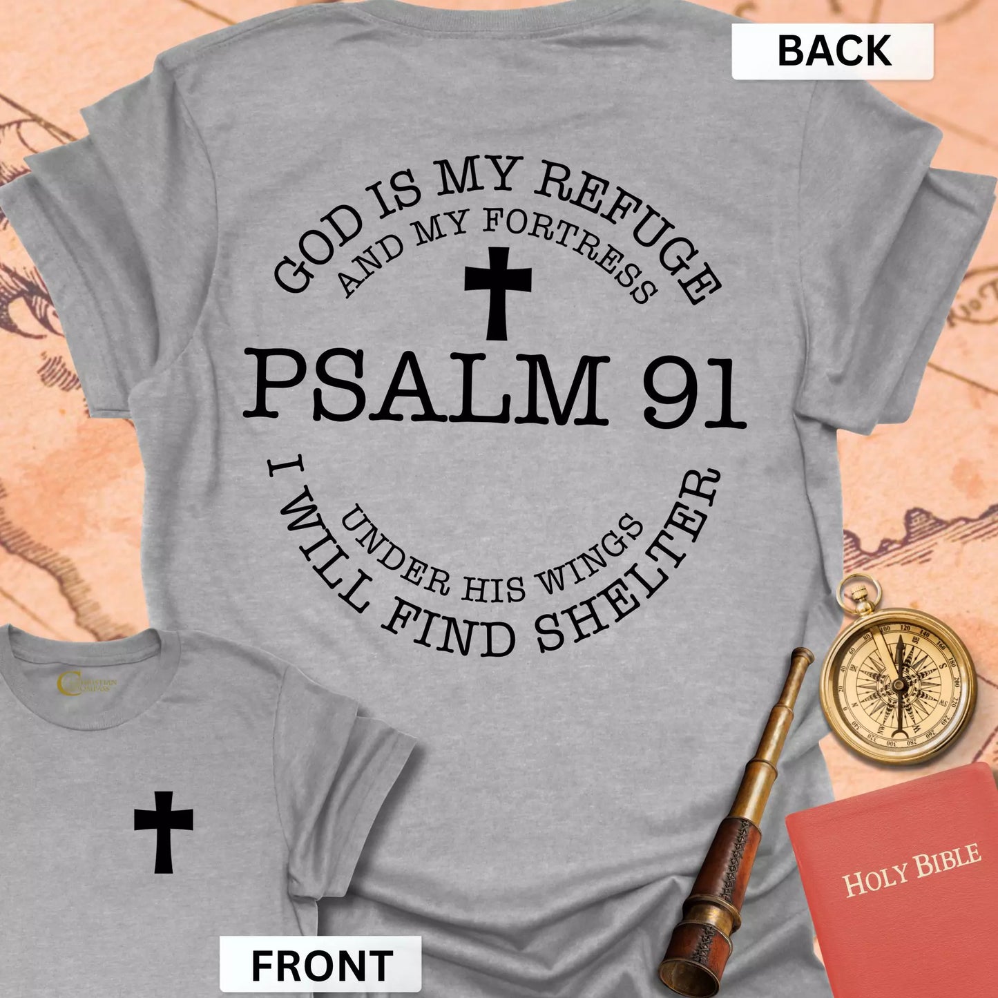 God Is My Refuge (front & back) T-Shirt