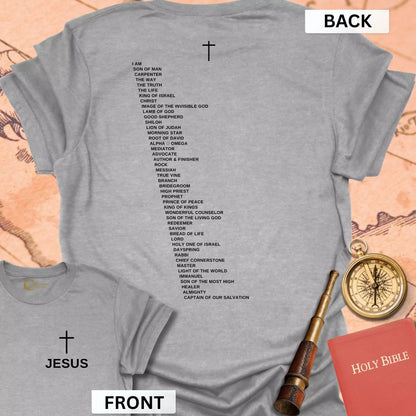 Names of Jesus Tower (front & back) T-Shirt