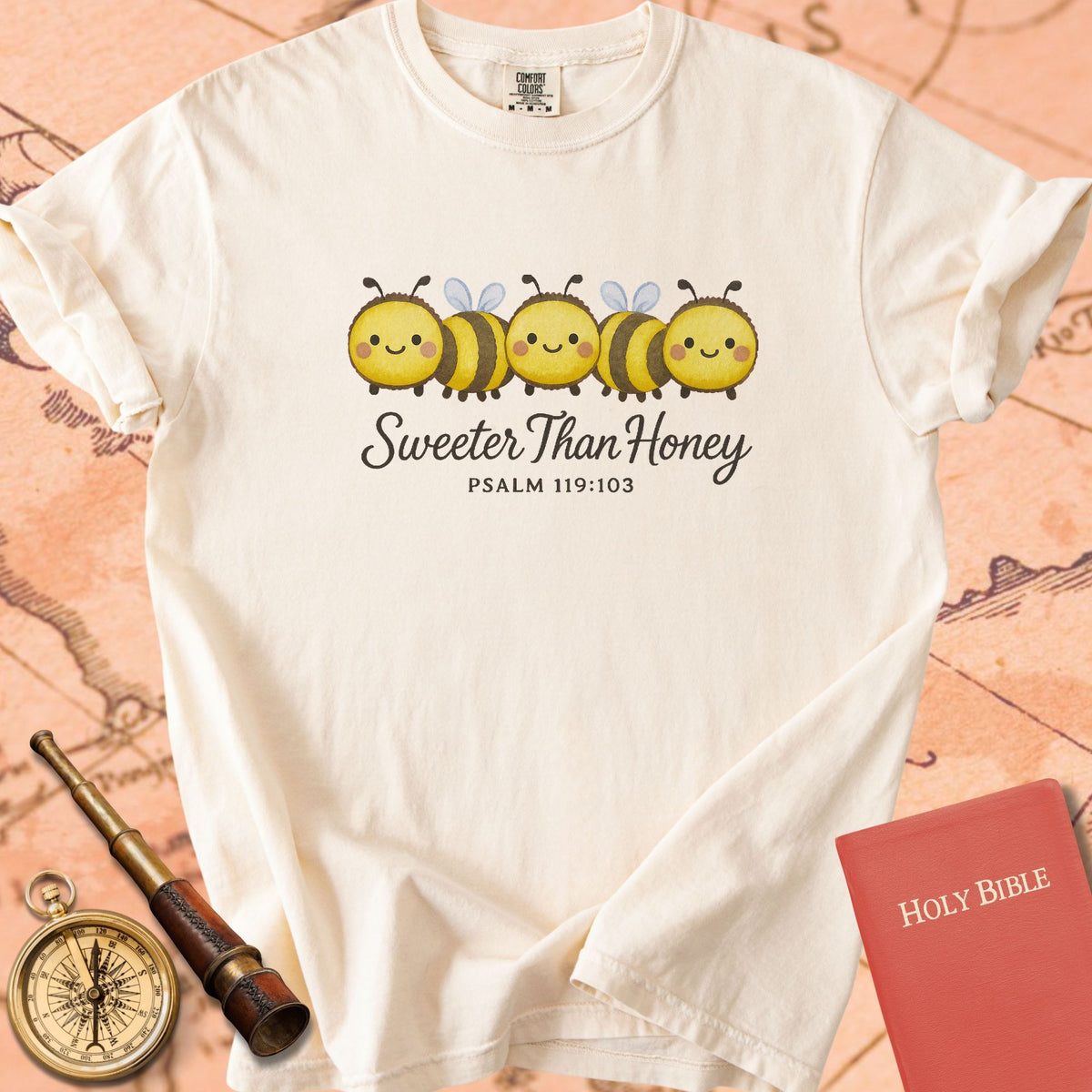 Sweeter Than Honey — Cute Bees Premium T-shirt — Ivory Comfort Colors