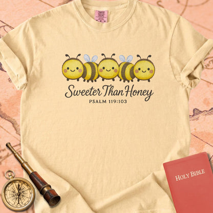 Sweeter Than Honey — Cute Bees Premium T-shirt — Butter Comfort Colors