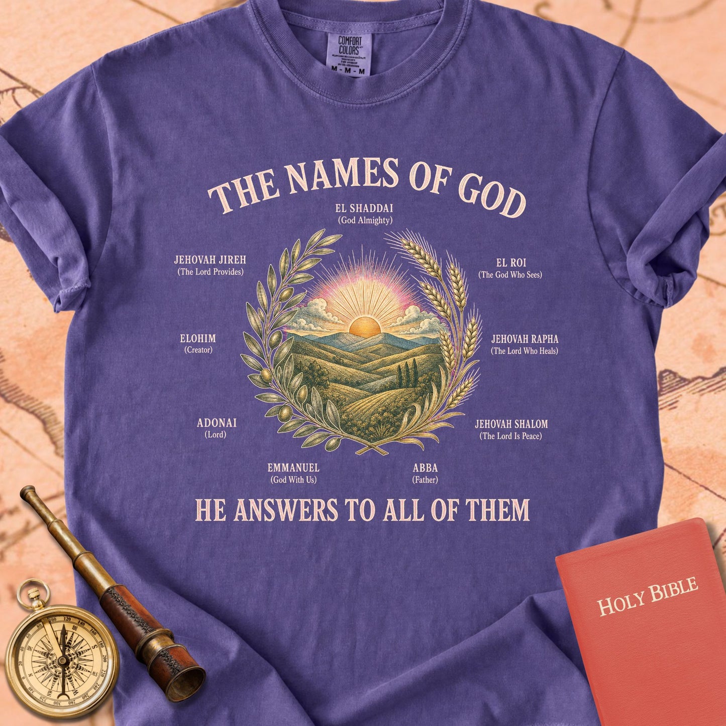 The Names of God — "He Answers to All of Them" | Hebrew Names of God Premium T-shirt