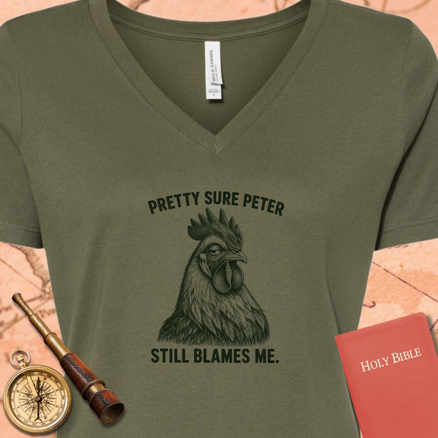 Pretty Sure Peter Still Blames Me V-Neck T-Shirt