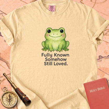 Fully Known, Somehow Still Loved — Cute Frog Premium T-shirt — Butter Comfort Colors
