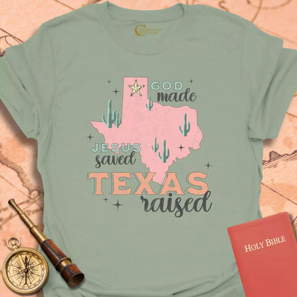 God Made Texas Raised T-Shirt
