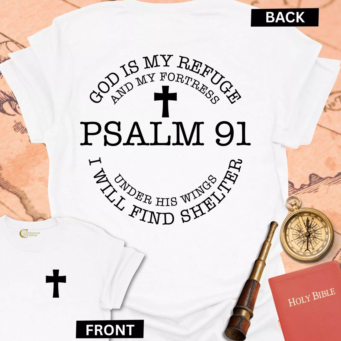 God Is My Refuge (front & back) T-Shirt