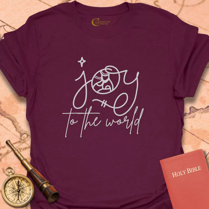 Joy to the World – Nativity Line Art T-Shirt