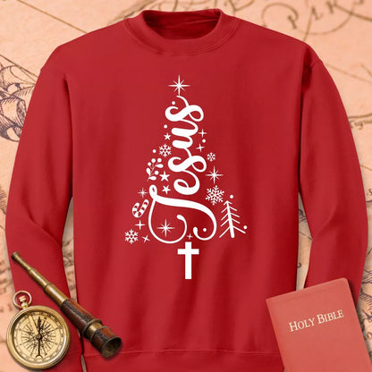 Jesus Christmas Tree Long Sleeve Tee