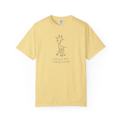 Walking by Faith, Tripping Constantly - Giraffe Doodle Premium T-shirt