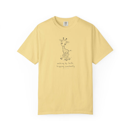Walking by Faith, Tripping Constantly - Giraffe Doodle Premium T-shirt