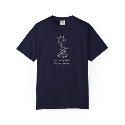 Walking by Faith, Tripping Constantly - Giraffe Doodle Premium T-shirt
