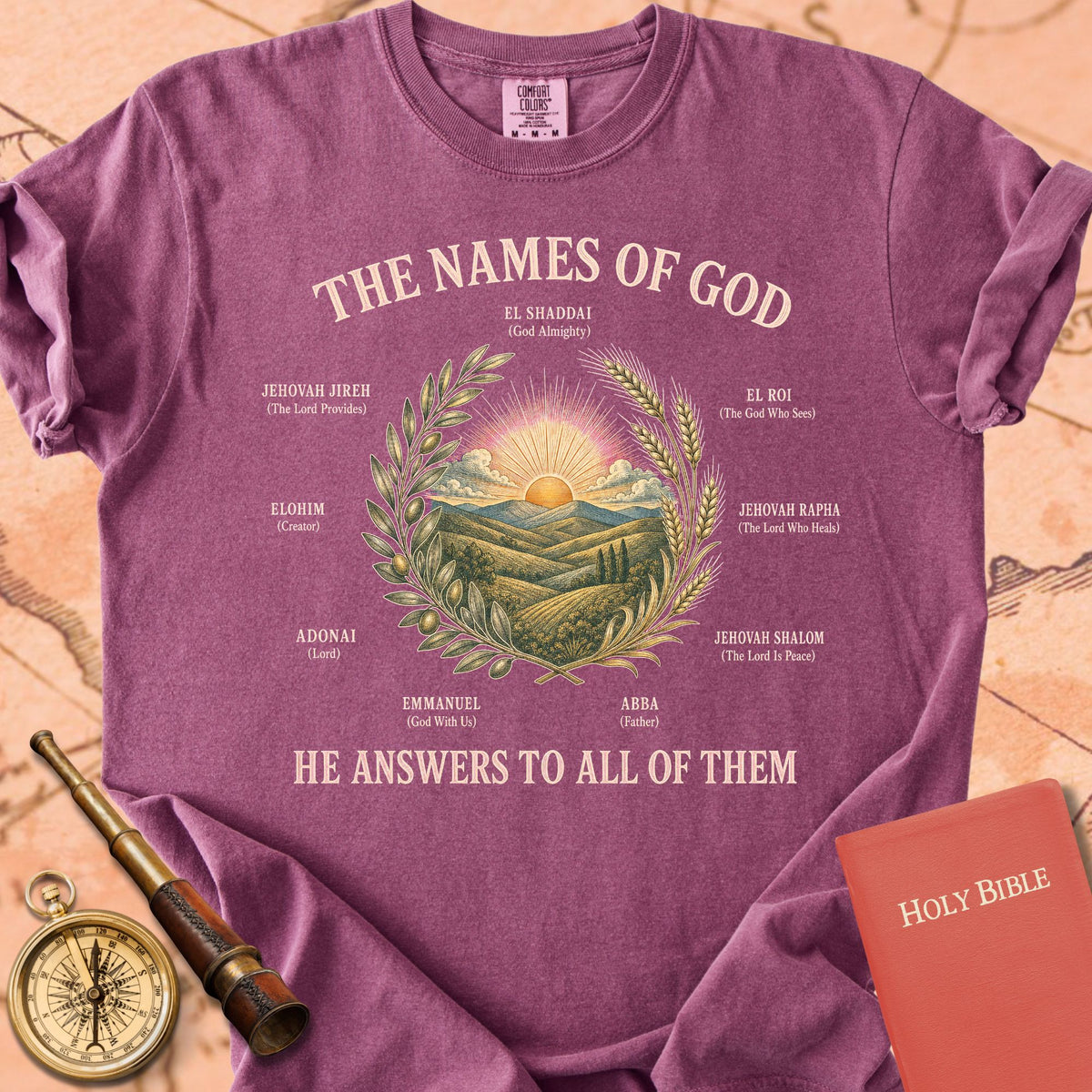 The Names of God — "He Answers to All of Them" | Hebrew Names of God Premium T-shirt