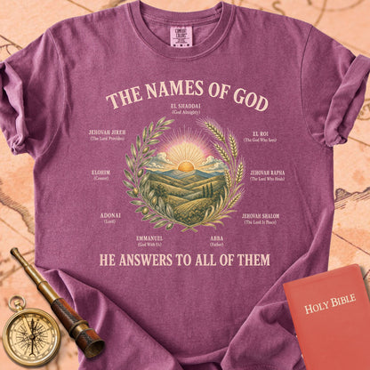 The Names of God — "He Answers to All of Them" | Hebrew Names of God Premium T-shirt