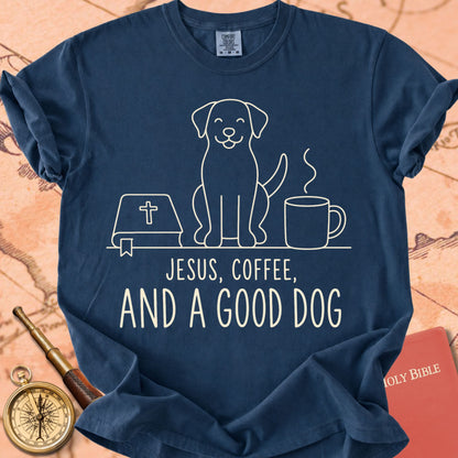 Jesus, Coffee and a Good Dog Premium T-shirt