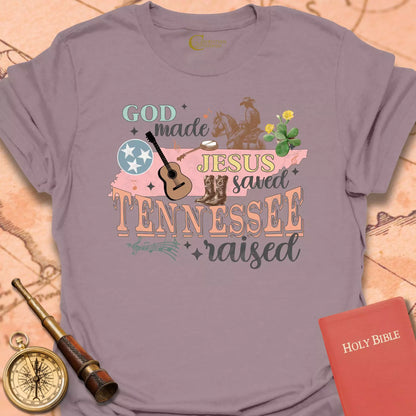 God Made Tennessee Raised T-Shirt
