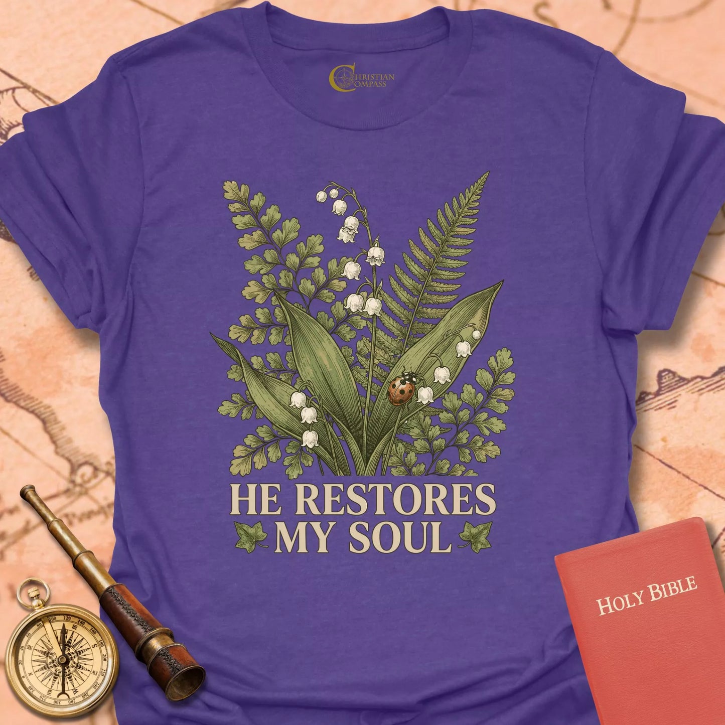 He Restores My Soul Ladybug T-Shirt