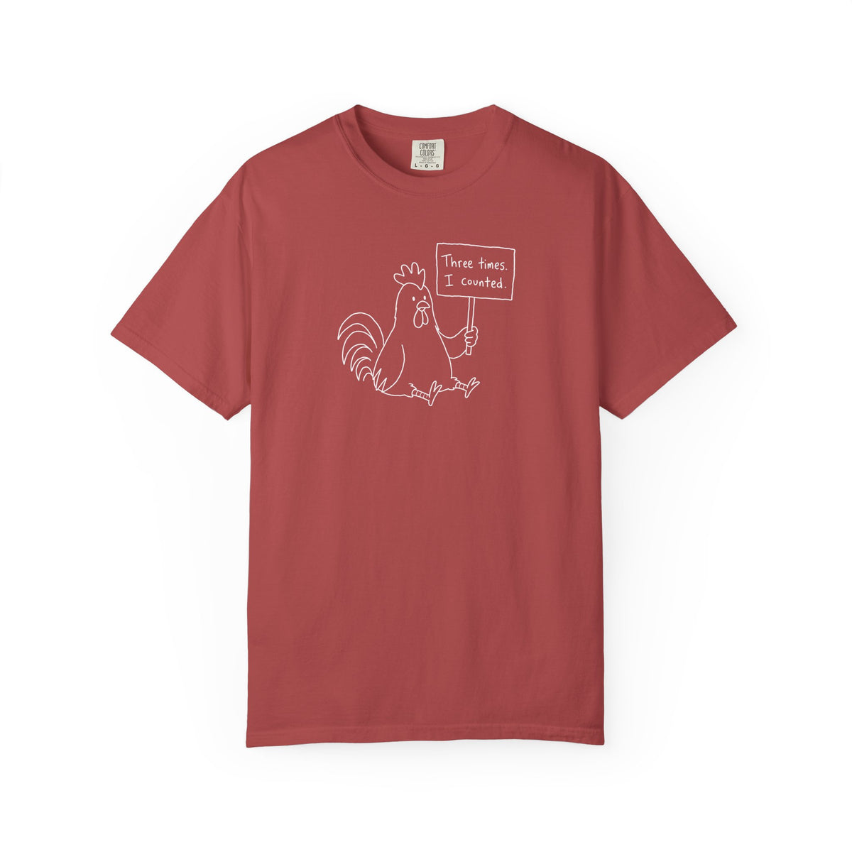 Three Times, I Counted - Rooster Doodle Premium T-shirt