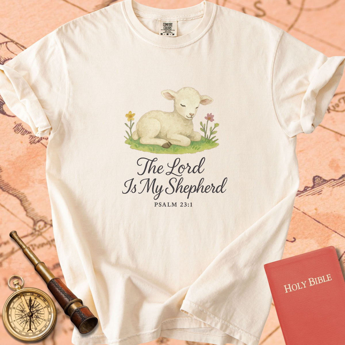 The Lord Is My Shepherd — Lamb Premium T-shirt — Ivory Comfort Colors