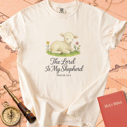 The Lord Is My Shepherd — Lamb Premium T-shirt — Ivory Comfort Colors