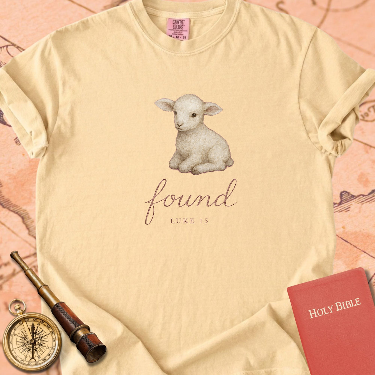 Found — Little Lamb (Luke 15) Premium T-shirt — Butter Comfort Colors