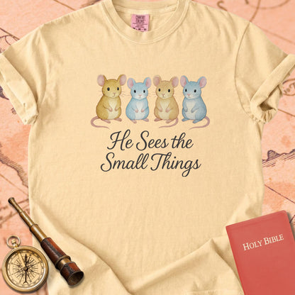 He Sees the Small Things — Mice Premium T-shirt — Butter Comfort Colors