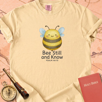 Bee Still and Know — Cute Bumblebee Premium T-shirt — Butter Comfort Colors
