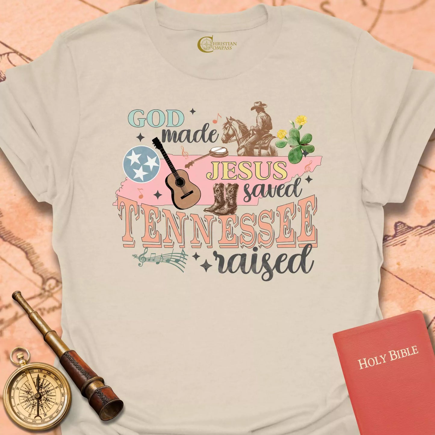 God Made Tennessee Raised T-Shirt