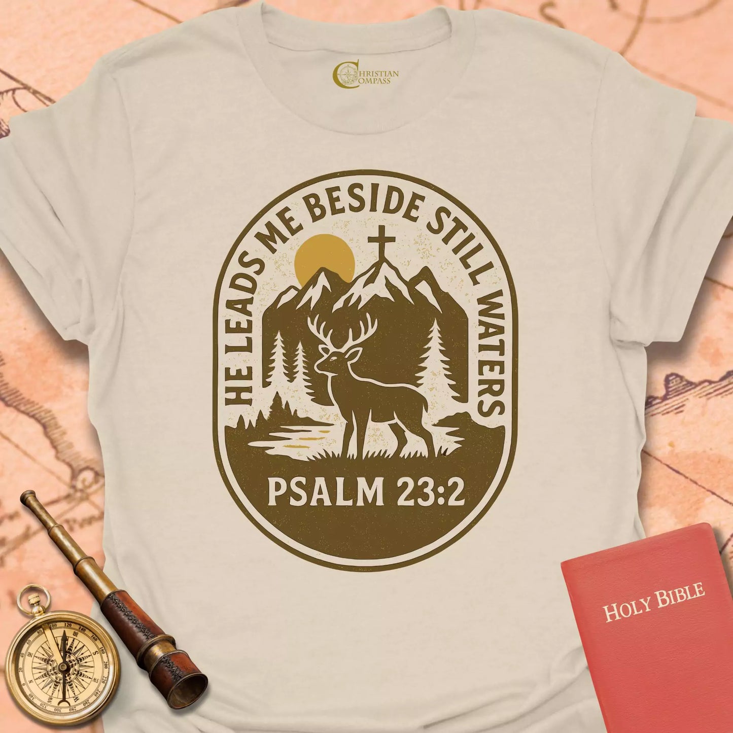 Still Waters Psalm 23:2 T-Shirt
