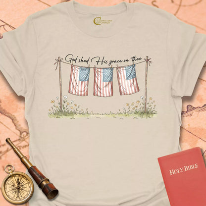 God Shed His Grace Flags T-Shirt