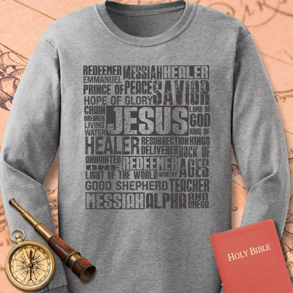 Names of Jesus Collage Long Sleeve Tee