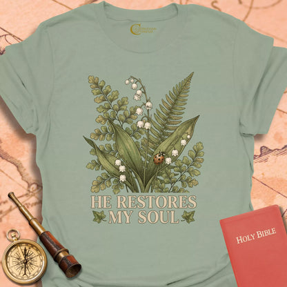 He Restores My Soul Ladybug T-Shirt