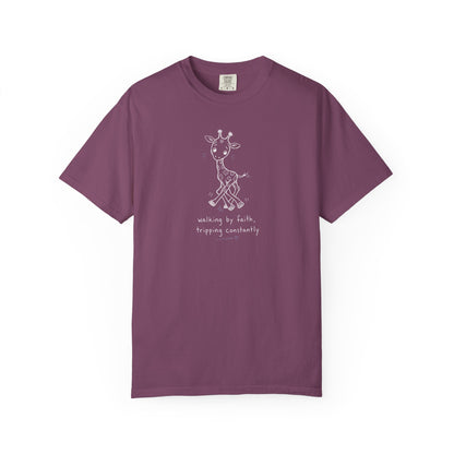 Walking by Faith, Tripping Constantly - Giraffe Doodle Premium T-shirt