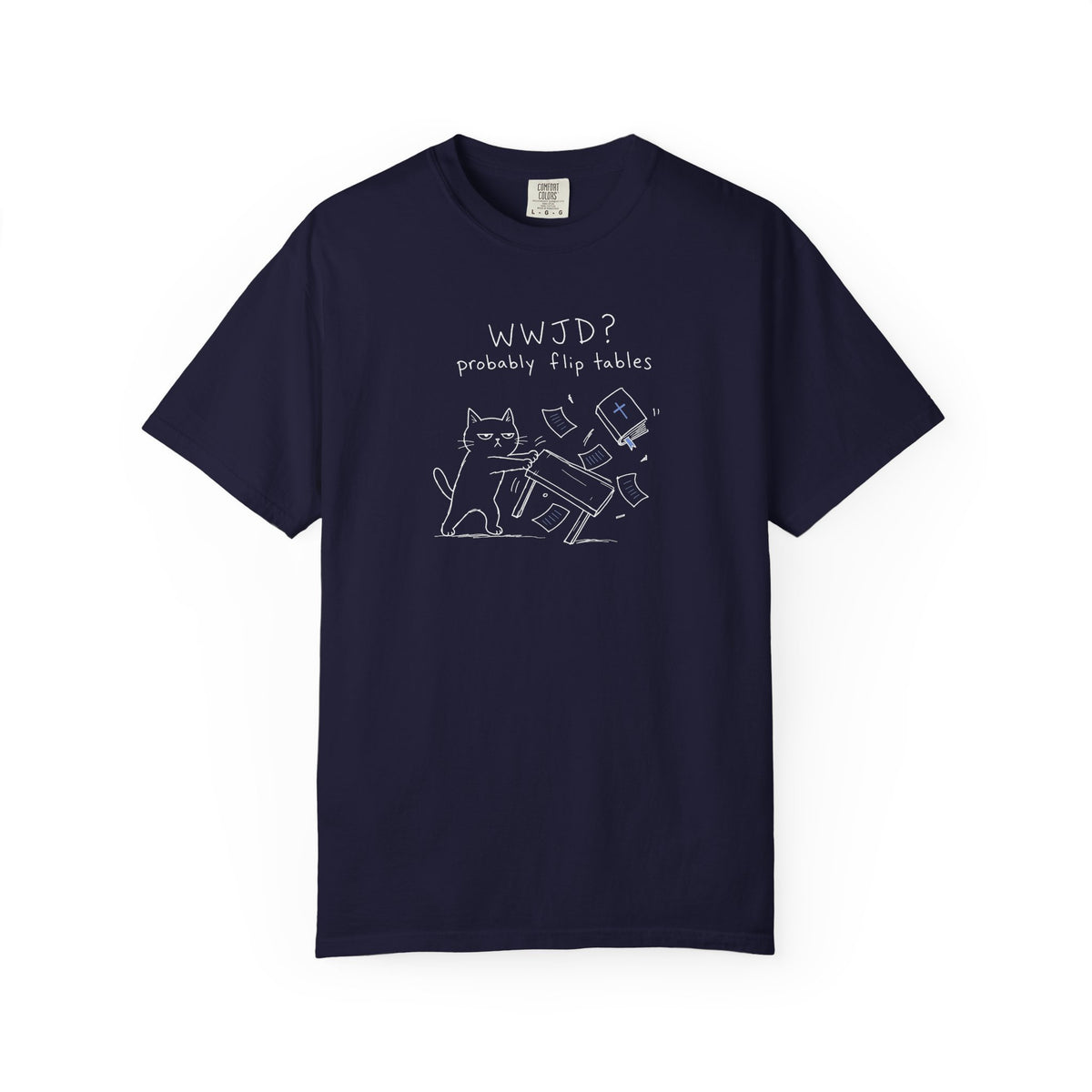 WWJD, Probably Flip Tables - Cat Doodle Premium T-shirt
