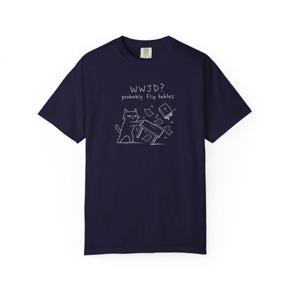 WWJD, Probably Flip Tables - Cat Doodle Premium T-shirt
