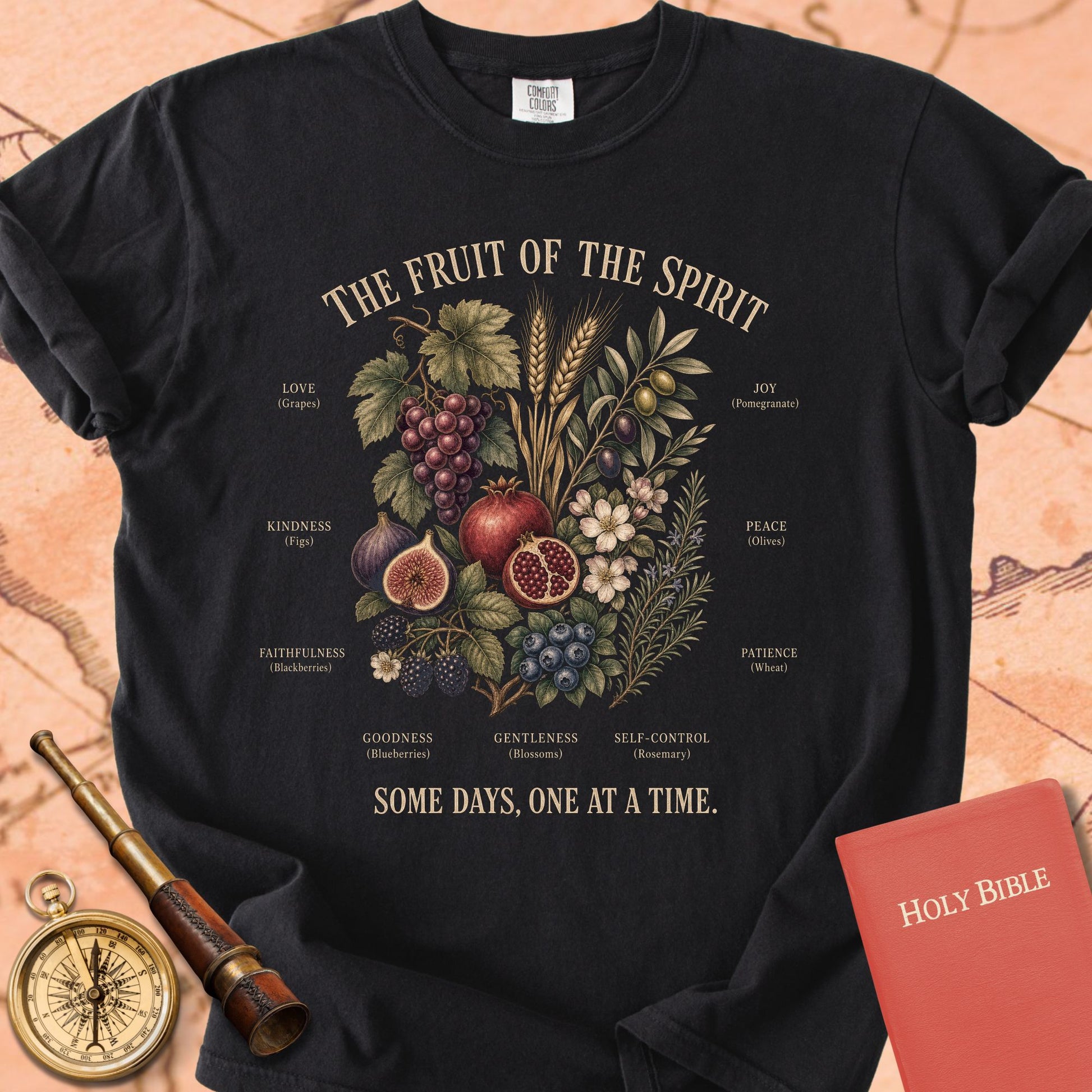 Fruit of the Spirit (Some Days, One at a Time) Premium T-shirt — Black