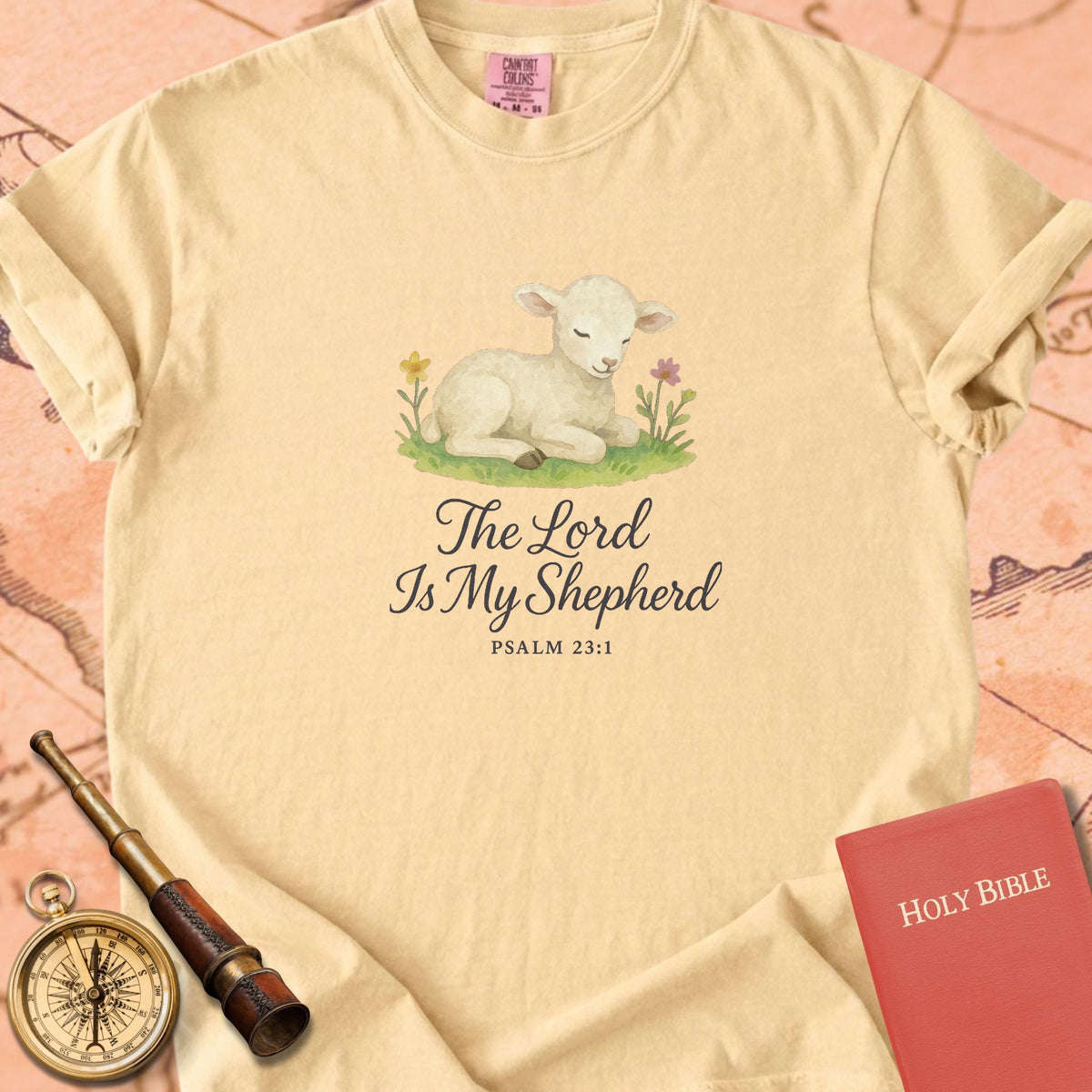 The Lord Is My Shepherd — Lamb Premium T-shirt — Butter Comfort Colors