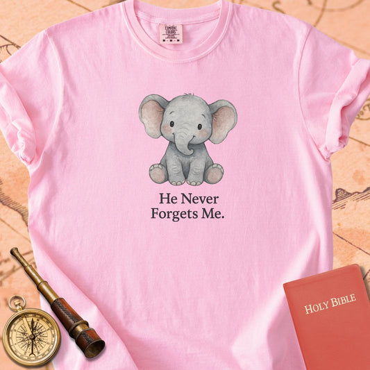 He Never Forgets Me — Cute Elephant Premium T-shirt — Blossom Comfort Colors