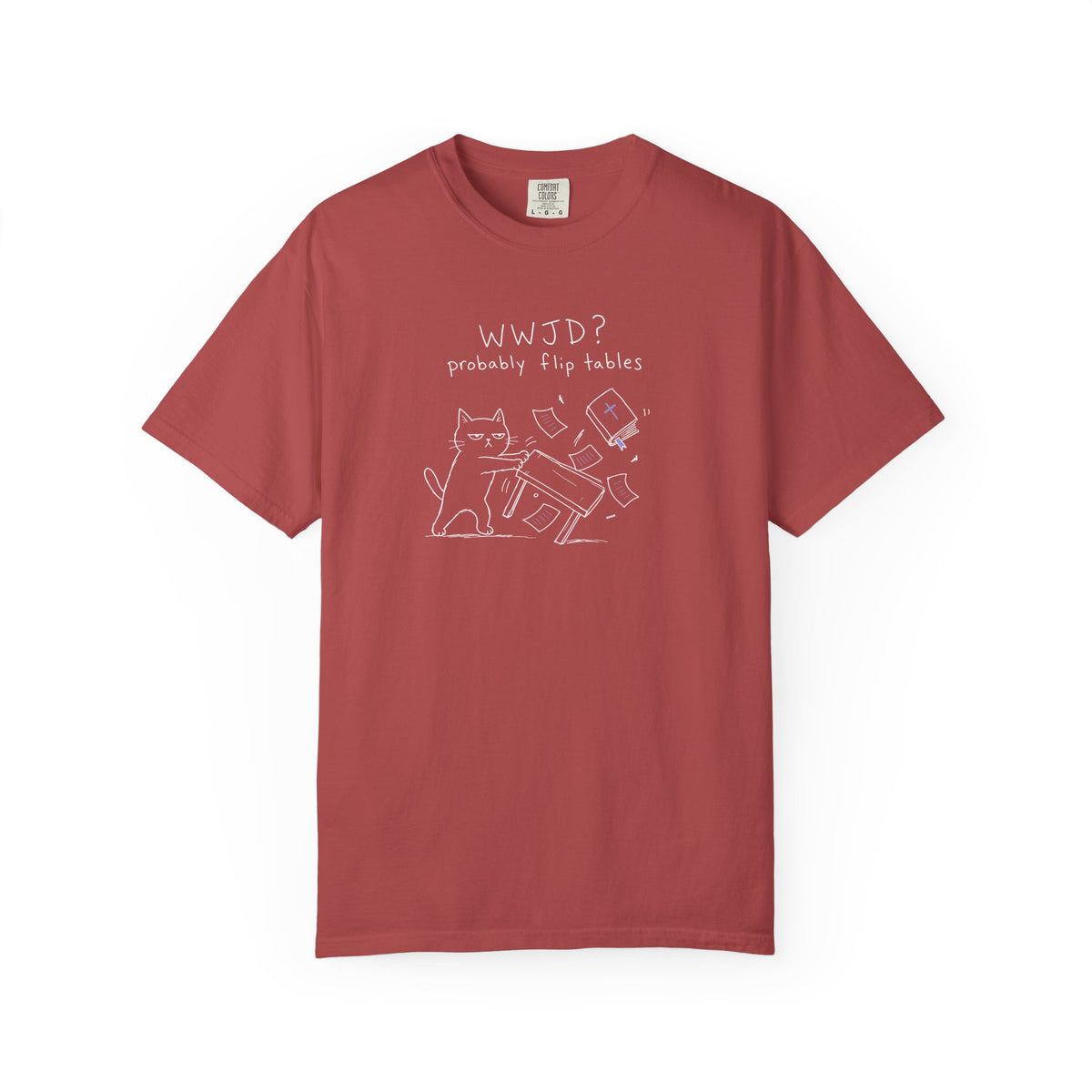 WWJD, Probably Flip Tables - Cat Doodle Premium T-shirt